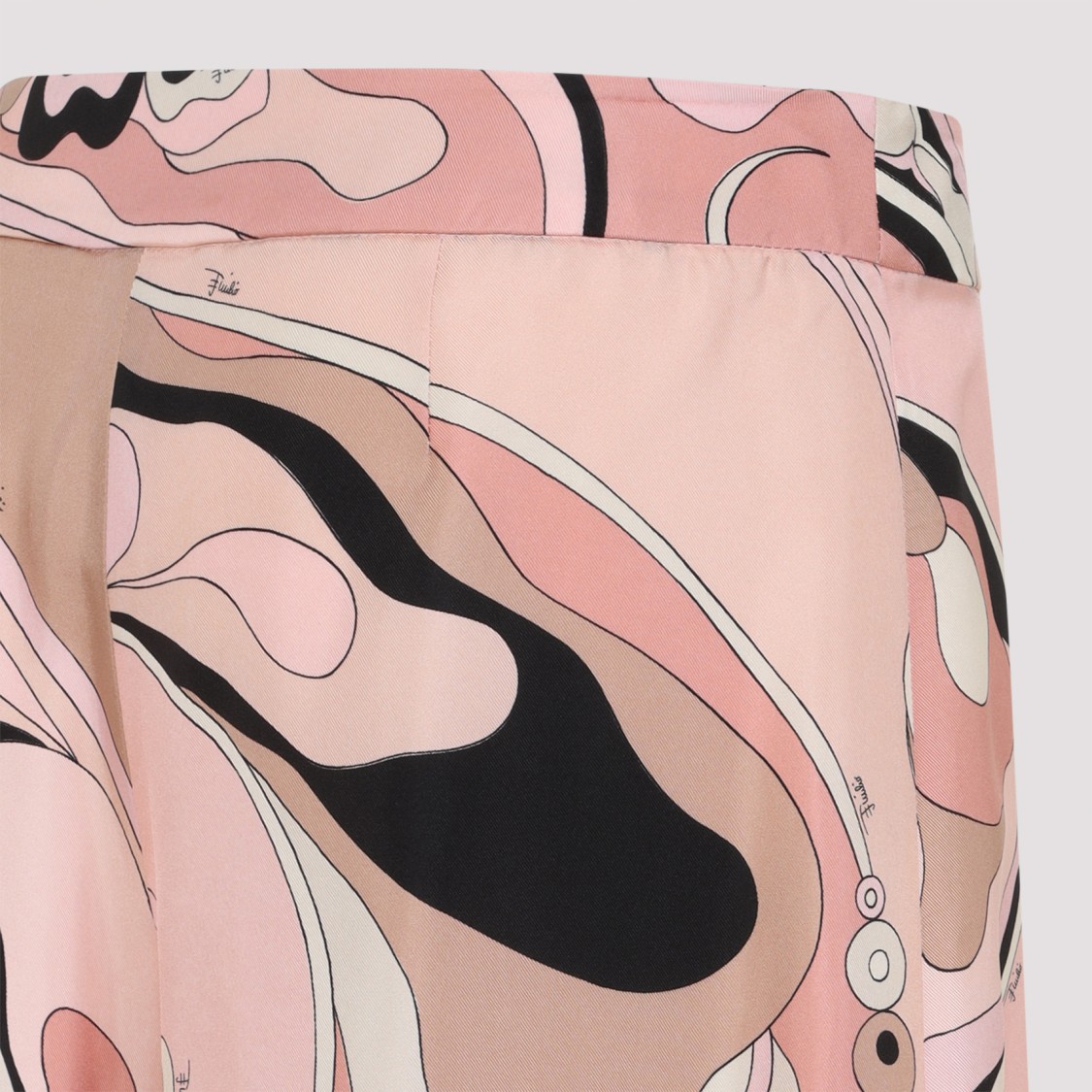 Pucci Silk Twill Orchidee Print Trousers In Pink