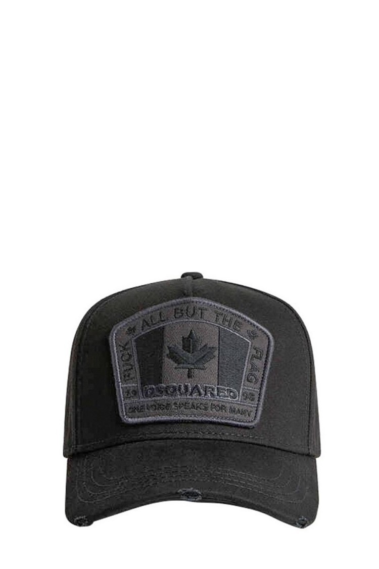 Dsquared2 Structured Black Cap With Bold Logo Patch