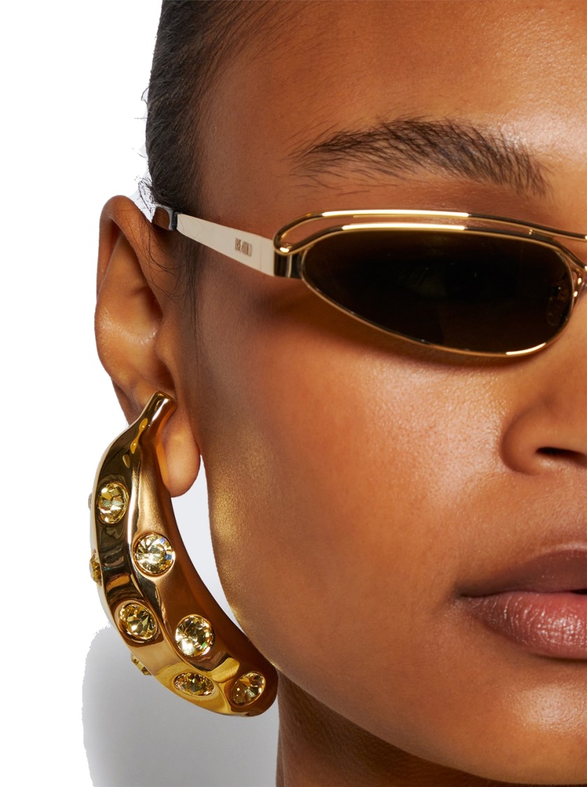 Shop Jacquemus The Banana Earrings Gold