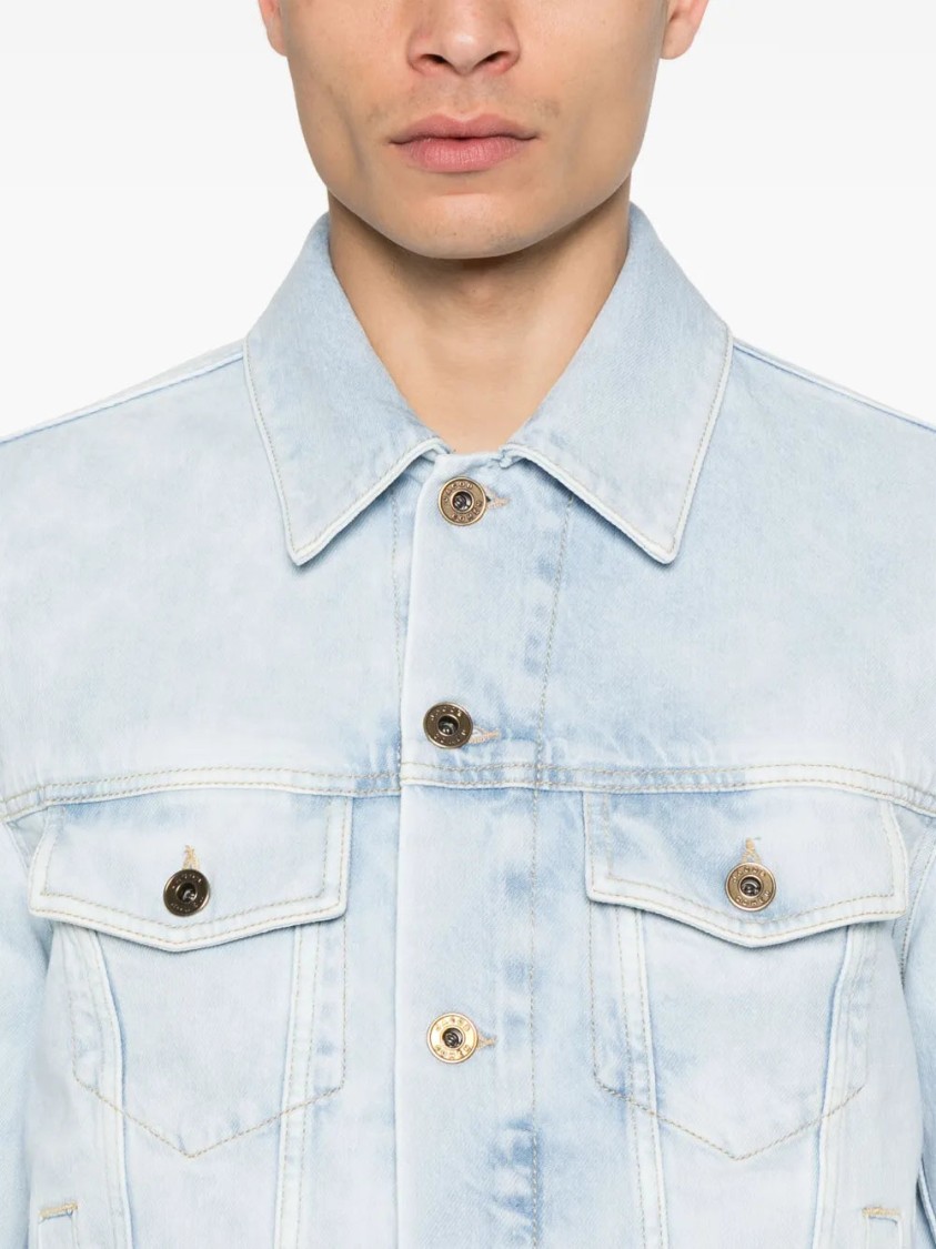 Jacob Cohen Light Blue Denim Jacket With Classic Front Fastening In Blue