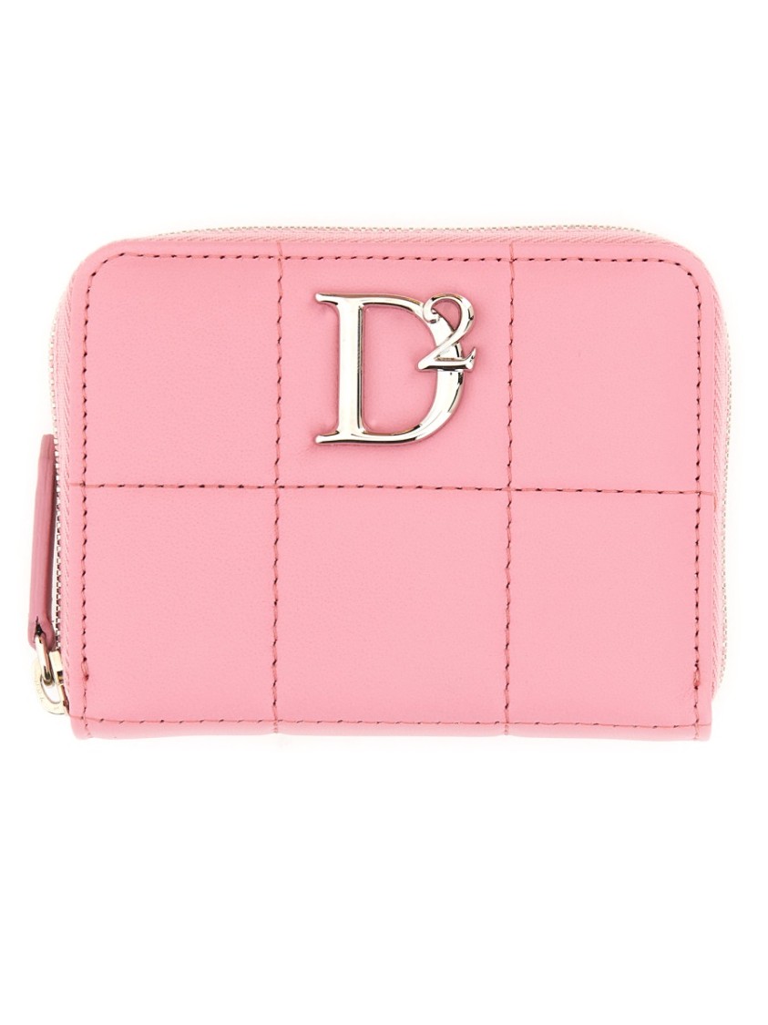 Shop Dsquared2 Quilted Leather Wallet In Pink