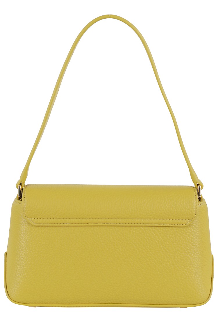ELISABETTA FRANCHI ELISABETTA FRANCHI TEXTURED FINISH SHOULDER BAG WITH LOGO-EMBELLISHED STRAP