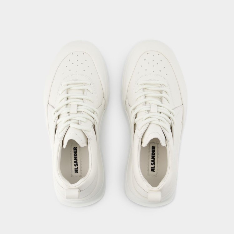 【関税込み】Sneakers - Jil Sander - Leather - Porcelain Jil Sander Sneakers - Leather - Porcela in White | THE LIST
