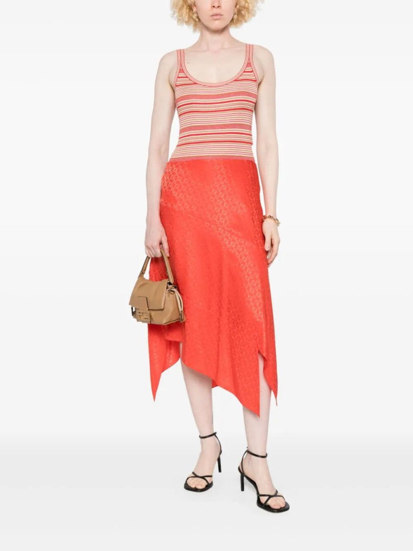 Fendi Multi Stripes Top In Red