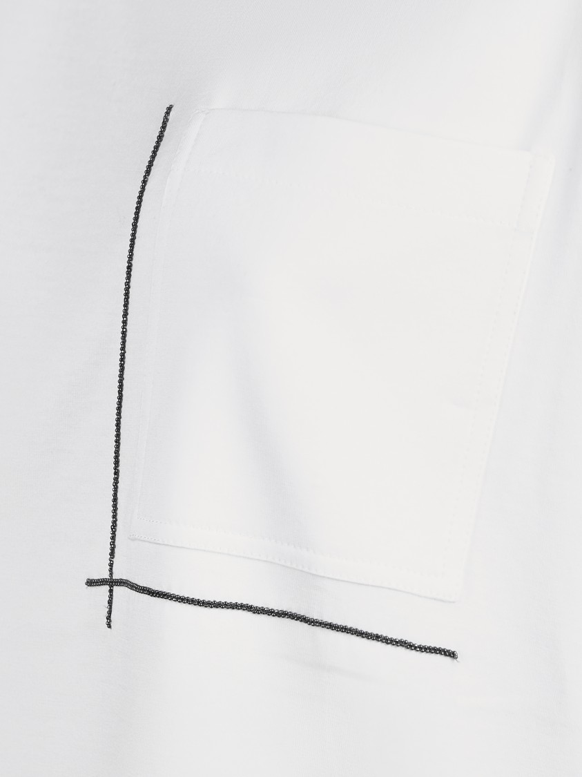 Brunello Cucinelli Classic Pocket Tee Shirt Clothing In Gray
