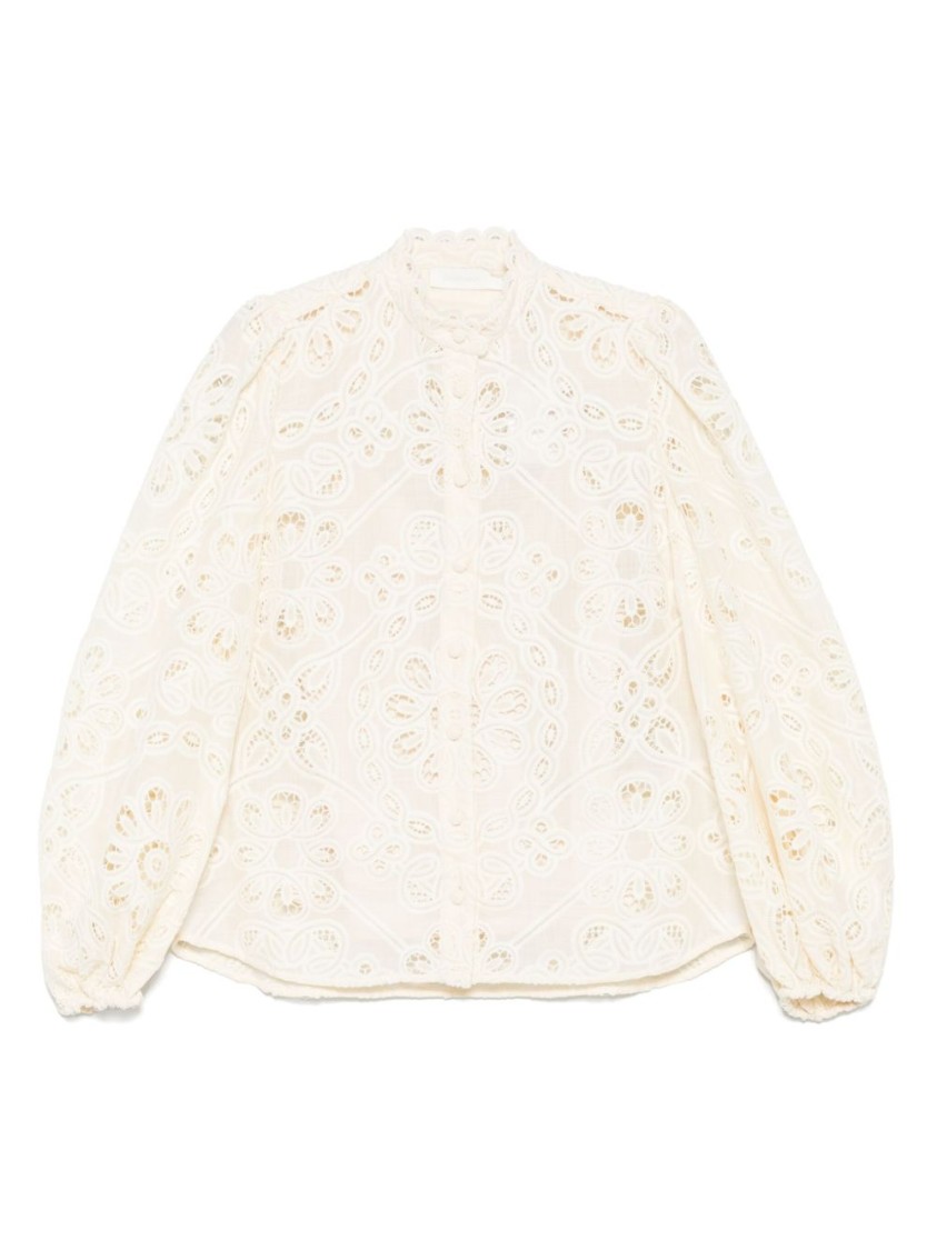 Zimmermann Rhiannon Embroidered Blouse In Neutral