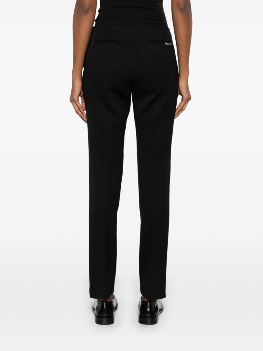 Attico Tailored Black Pants With Subtle Pleats In Black