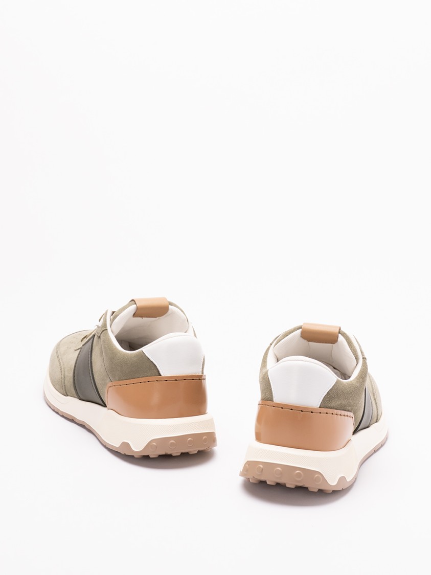 Tod's Calf Leather Sneakers With Suede Panels