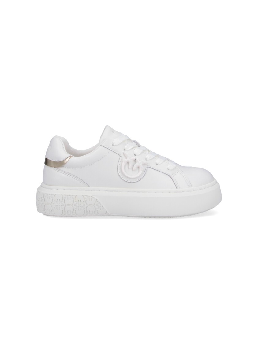 Shop Pinko Logo Platform Sneakers – White