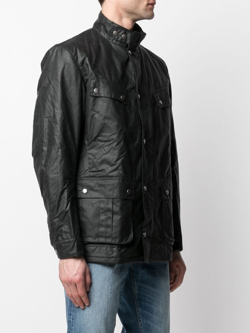 Barbour Duke Waxed Jacket In Black