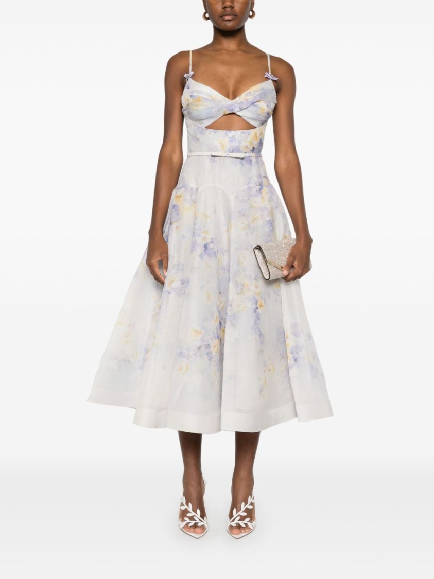 Zimmermann `crush` Twist Front Midi Dress