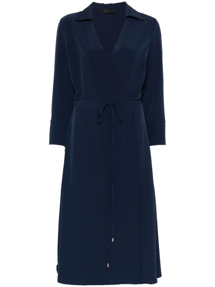 Liu •jo Liu Jo Blue Midi Wrap Dress With Tie In Blue