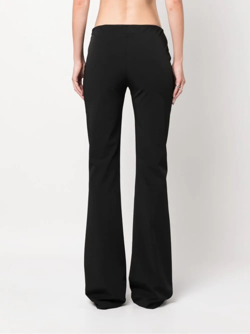 Blumarine Flared Trousers With Bow Detail In Blue