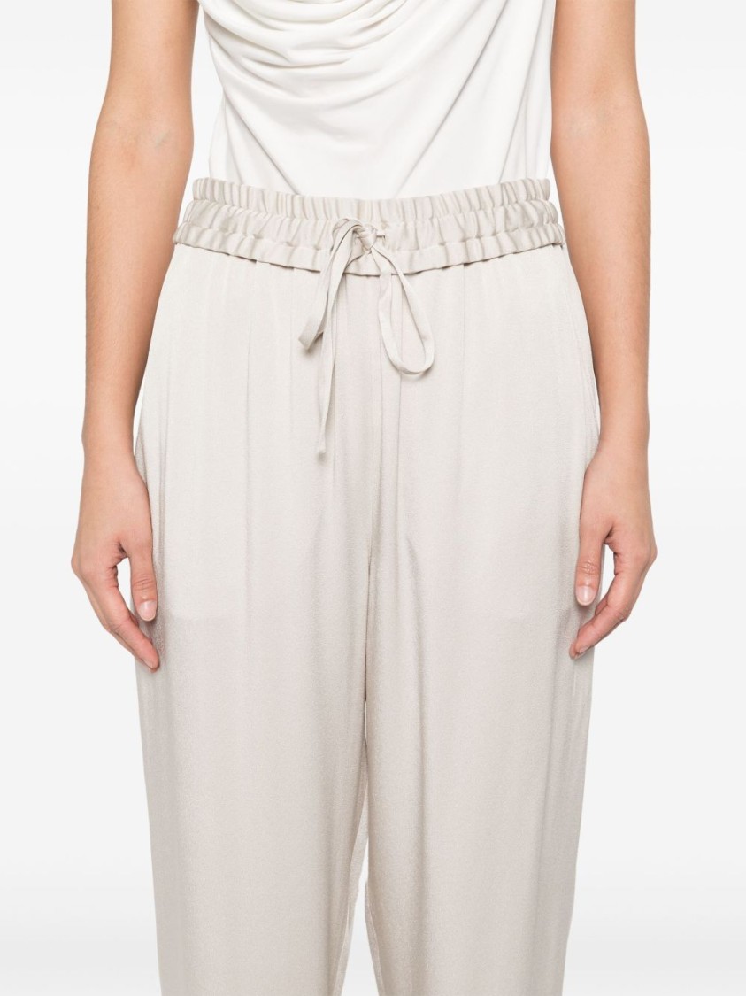 Isabel Marant Drawstring White Trousers With Relaxed Fit In White