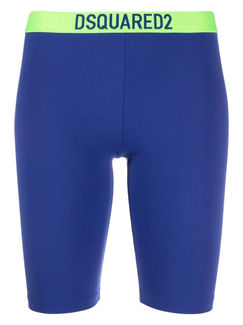 Dsquared2 Bikini Bottoms With Contrasting Waistband In Blue