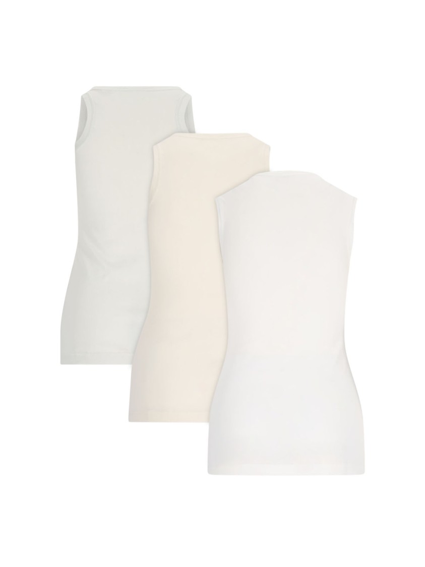 Jil Sander Tank Top Set Of 3 - White & Cream