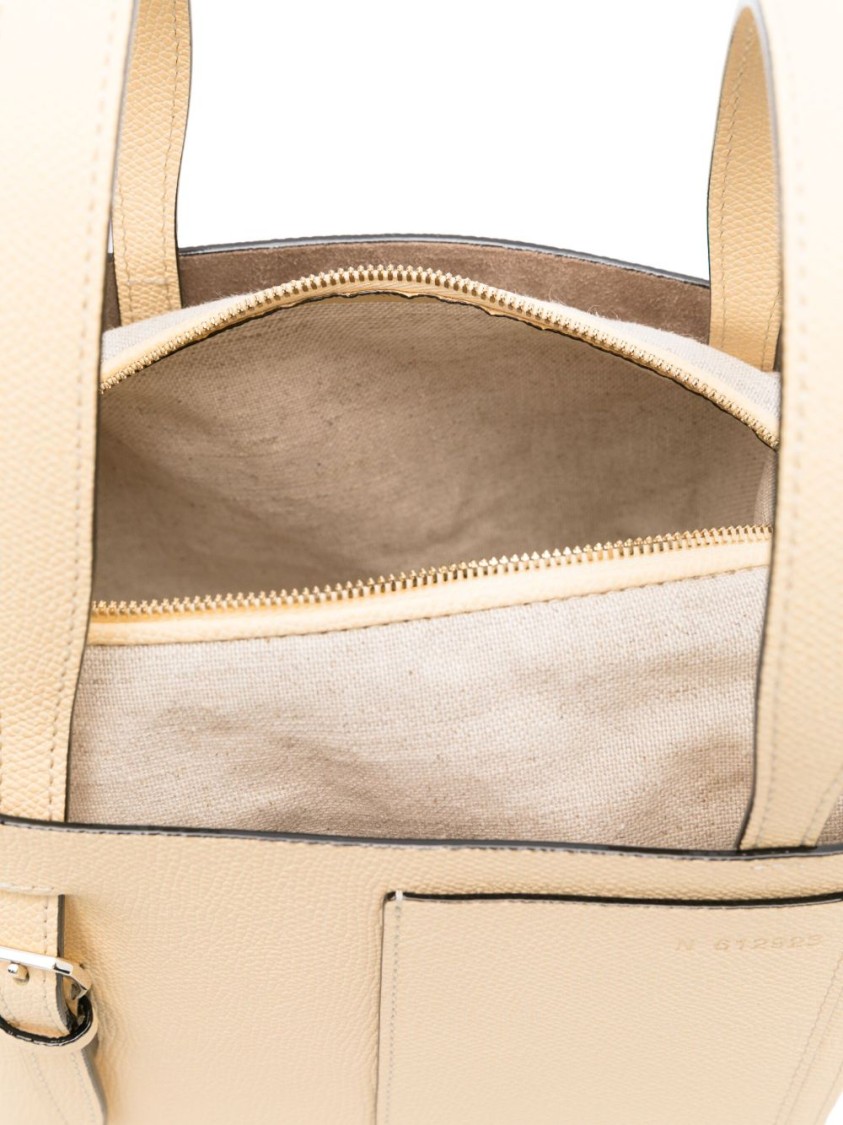 Valextra Micro Bucket Tote Bag With Adjustable Handles In Neutrals