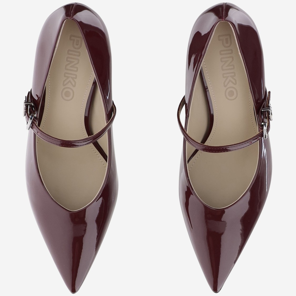 Pinko 80mm Patent Leather Ankle-strap Pumps In Red