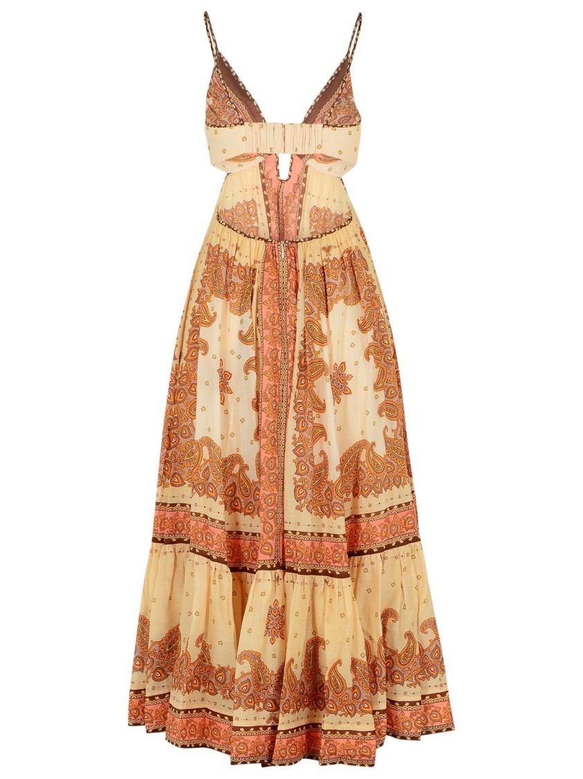 801 Zimmermann 'maxine' Orange Cotton Dress In Orange