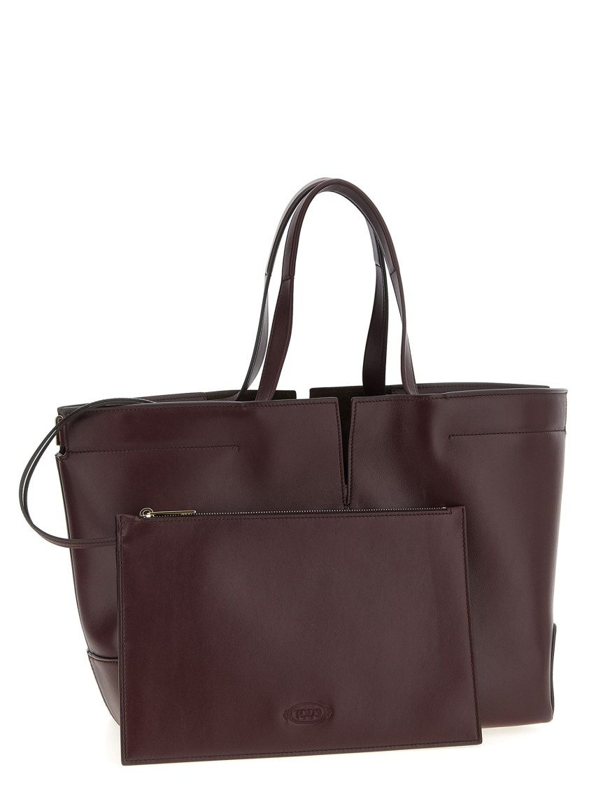 Tod's Medium-small ' Di Bag Folio' Shopping Bag In Burgundy