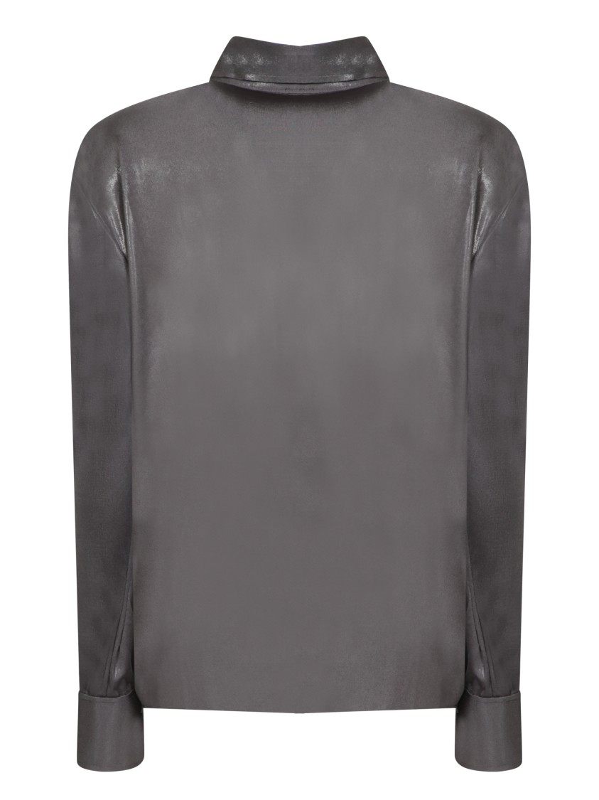 Shop Norma Kamali Grey Long Sleeves Shirt