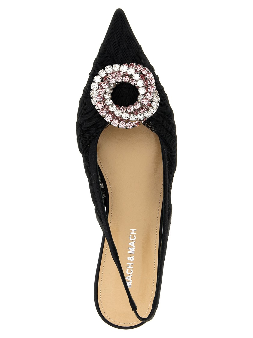 Mach&mach Galaxy Embellished Slingback Pointed Toe In Black
