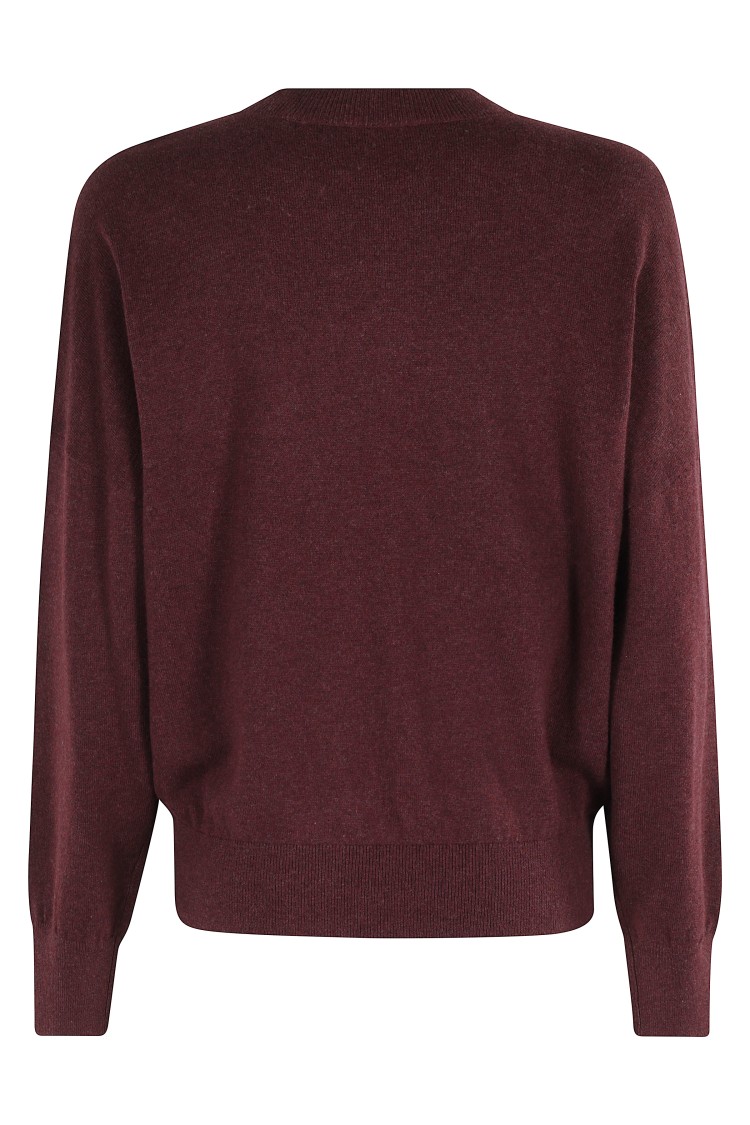 Isabel Marant Étoile Isabel Marant Etoile Marisans Mixed Cotton Logo Sweater In Burgundy