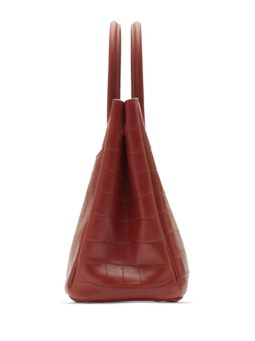 Burberry Handbag With Leather In Red