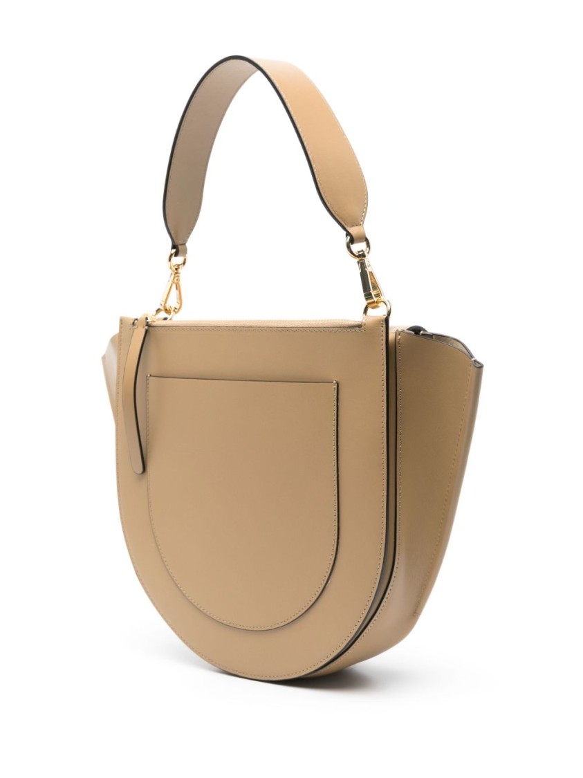 Wandler Beige Shoulder Bag With Sleek Rounded Silhouette In Brown
