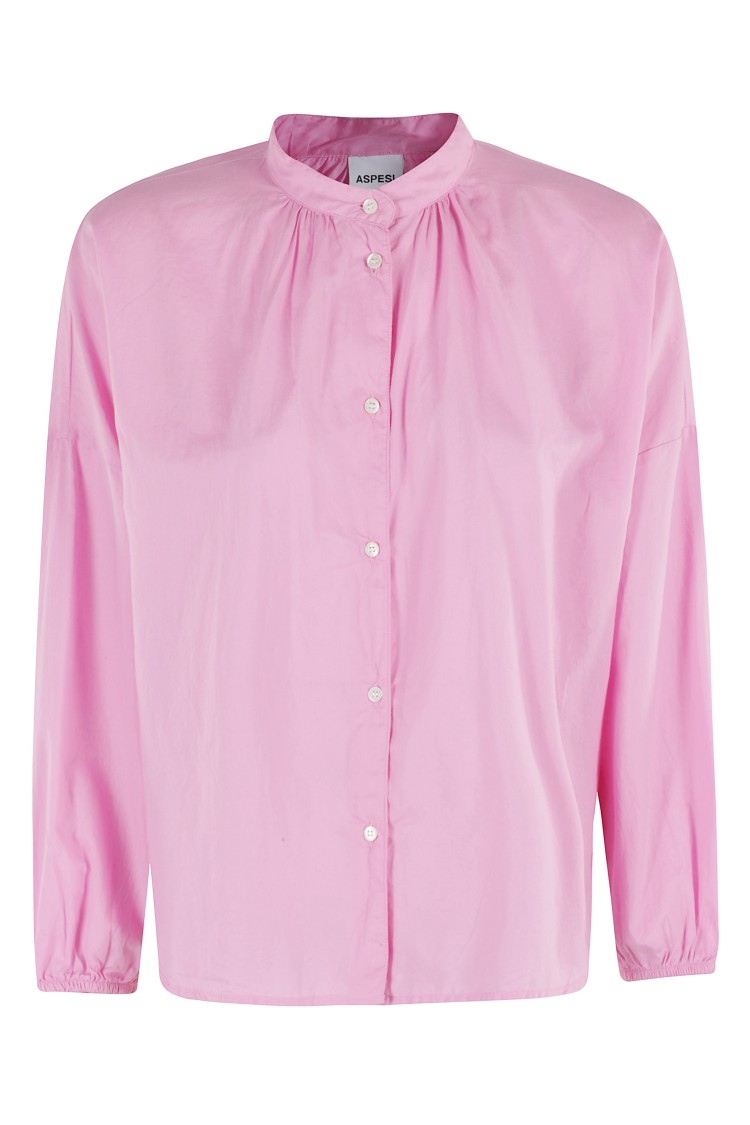 ASPESI ASPESI SOFT COTTON SHIRT WITH KOREAN COLLAR 