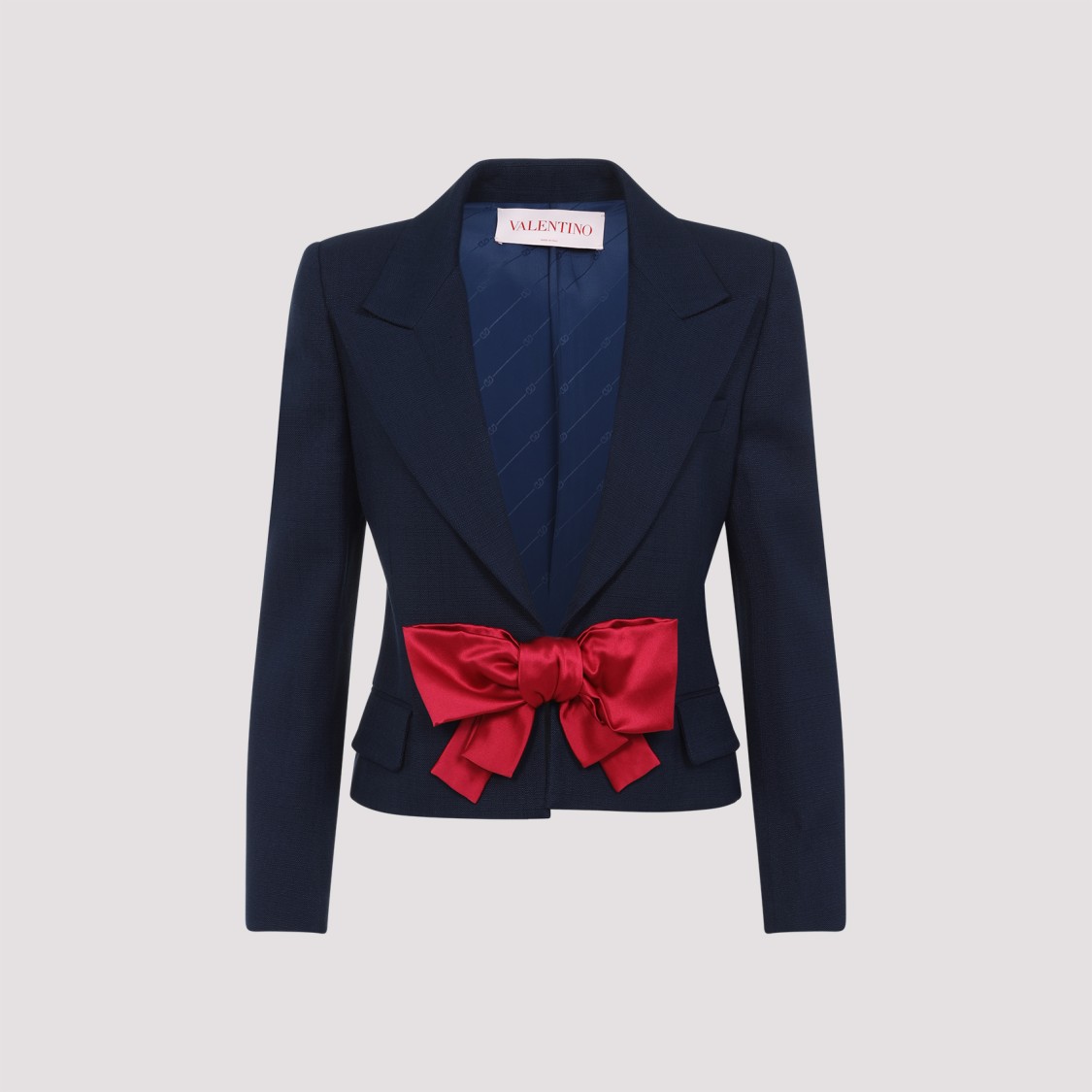 Valentino Tailored Bow-detail Jacket Crafted From Lightweight Viscose