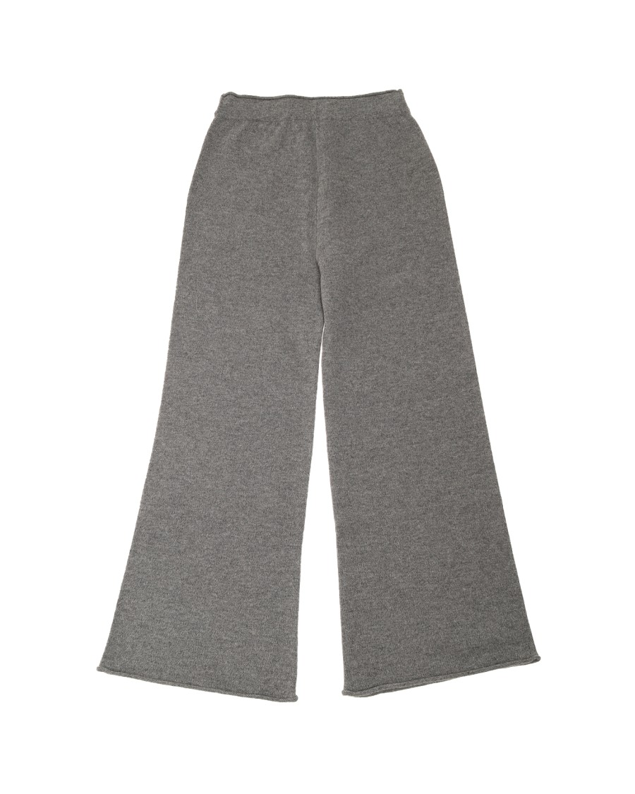 Outerknown High-rise Knit Pants With Relaxed Wide Leg In Gray