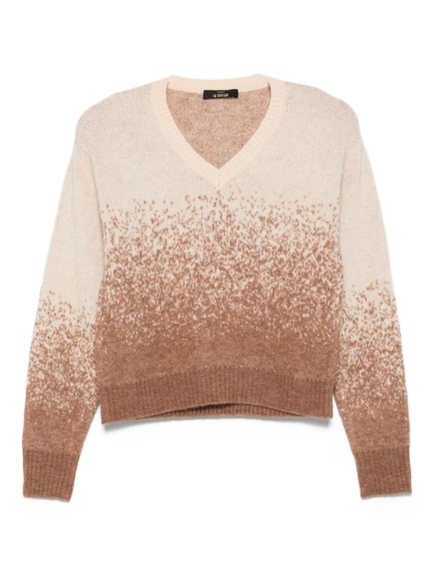 Twinset Twin-set Ombre Effect V-neck Sweater In Multi