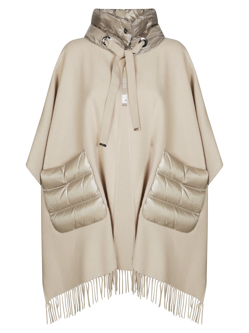 Herno Warmy Poncho With Ultralight Details In Gold