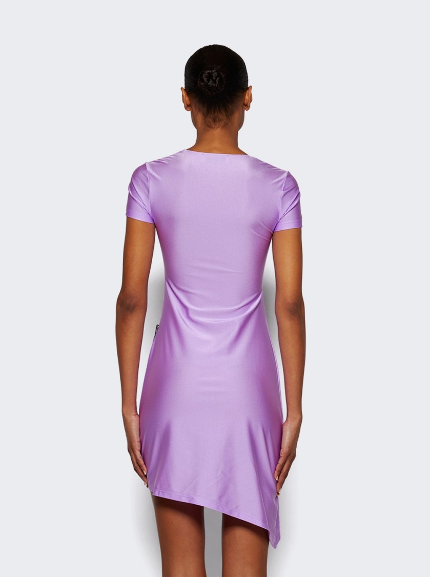 Marine Serre Draped Jersey Open Chest Dress Sweet Lilac In Purple