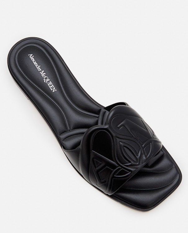 サンダル・ミュール ALEXANDER MCQUEEN FLAT LEATHER SLIDE SANDAL Alexander Mcqueen Flat Leather Slide Sandal | THE LIST