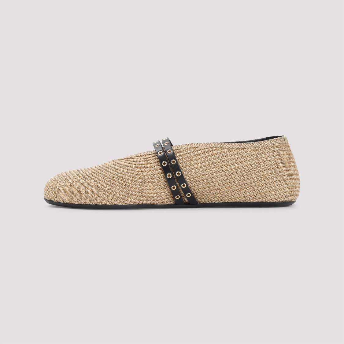 Alaïa Textured Ballerinas With Lambskin Accents In Neutral