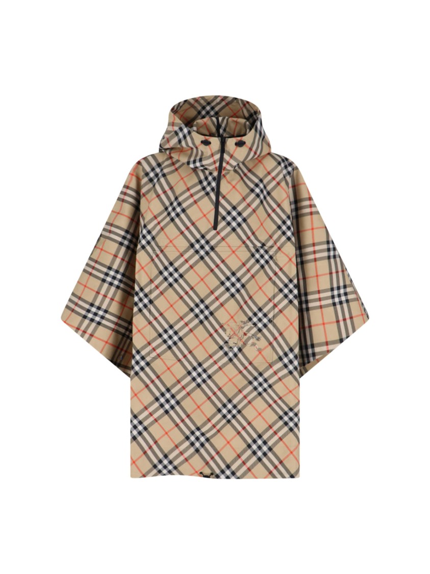 Burberry Check Cady Cape In Brown