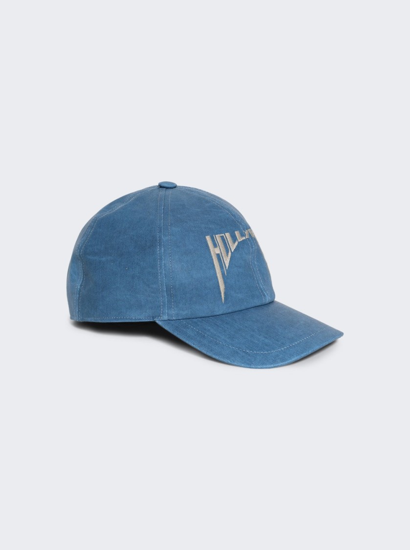 Rick Owens Drkshdw Drkshdw By Rick Owens Embroidered Denim Baseball Cap Toothpaste And Pearl
