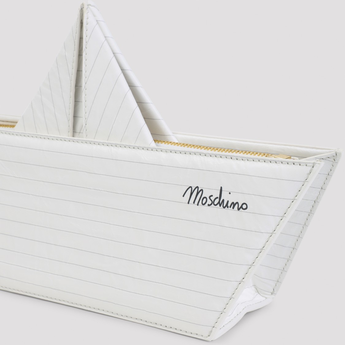Moschino Boat-motif Clutch Bag In White