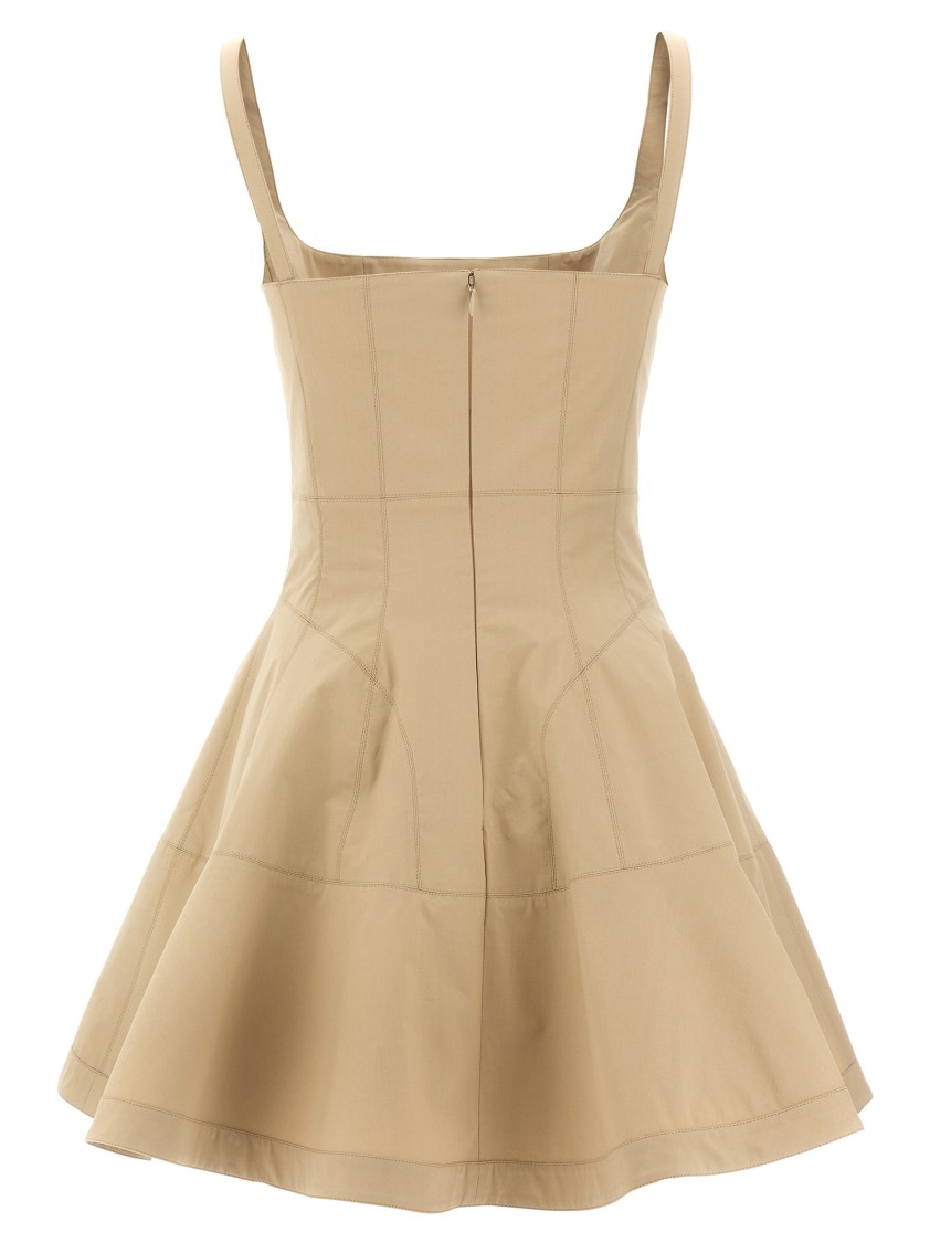 Giovanni Bedin Beige Pleated Dress In Brown