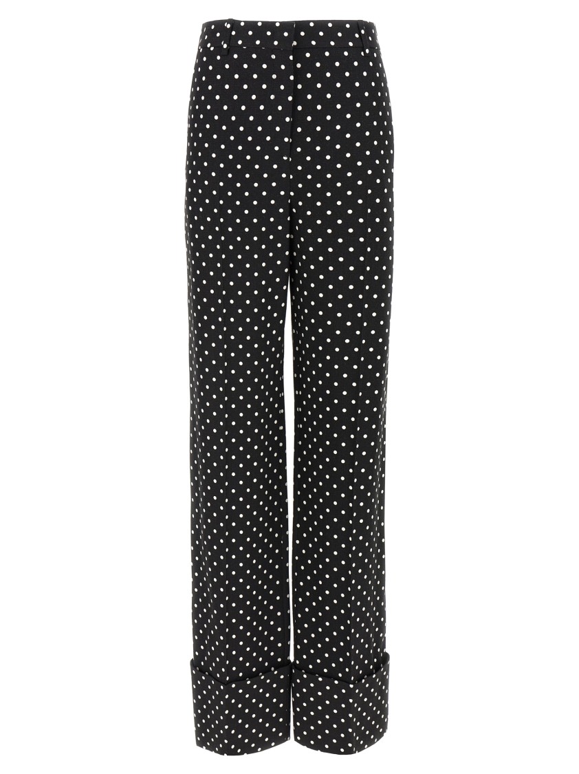 パンツ Valentino Garavani Wide-Leg Polka Dot Print Pants VALENTINO GARAVANI Polka-dot silk-crepe wide-leg pants | NET