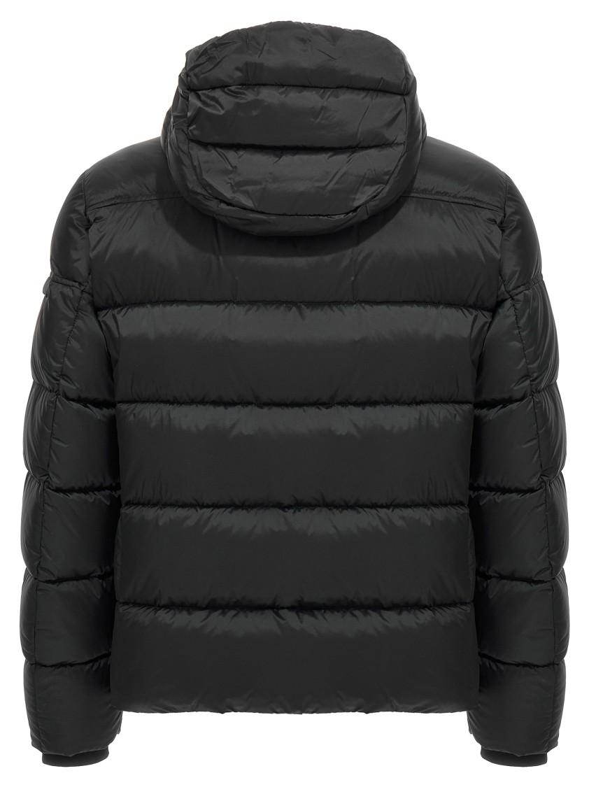 Moorer Quilted Hooded Jacket Removable Hood In Black