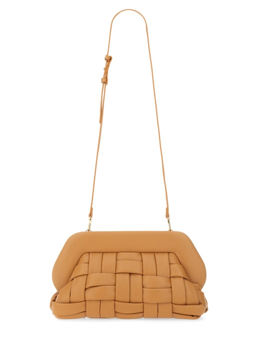 Themoirè Woven Bios Clutch In Brown