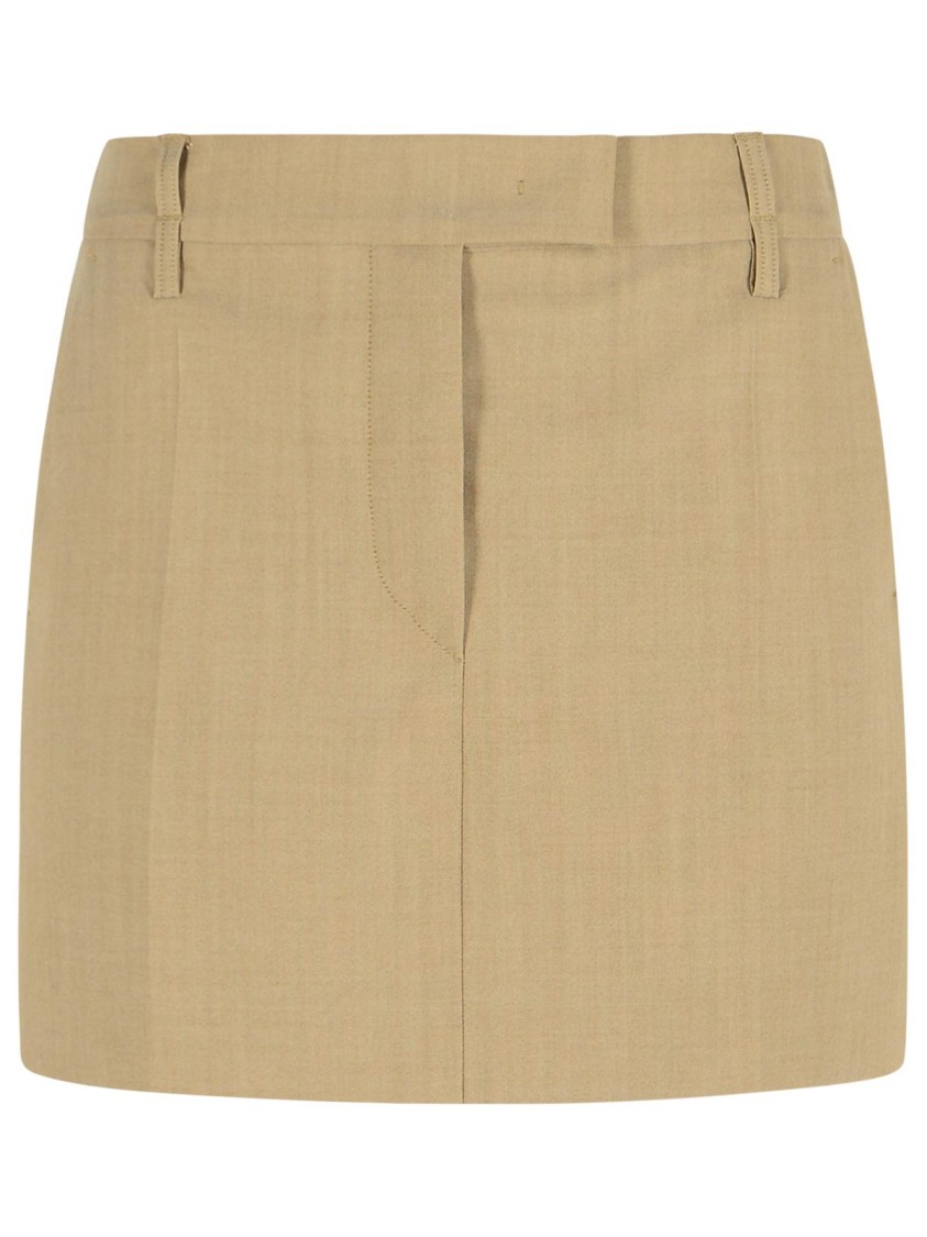 Sportmax 'fify' Virgin Wool Miniskirt In Brown