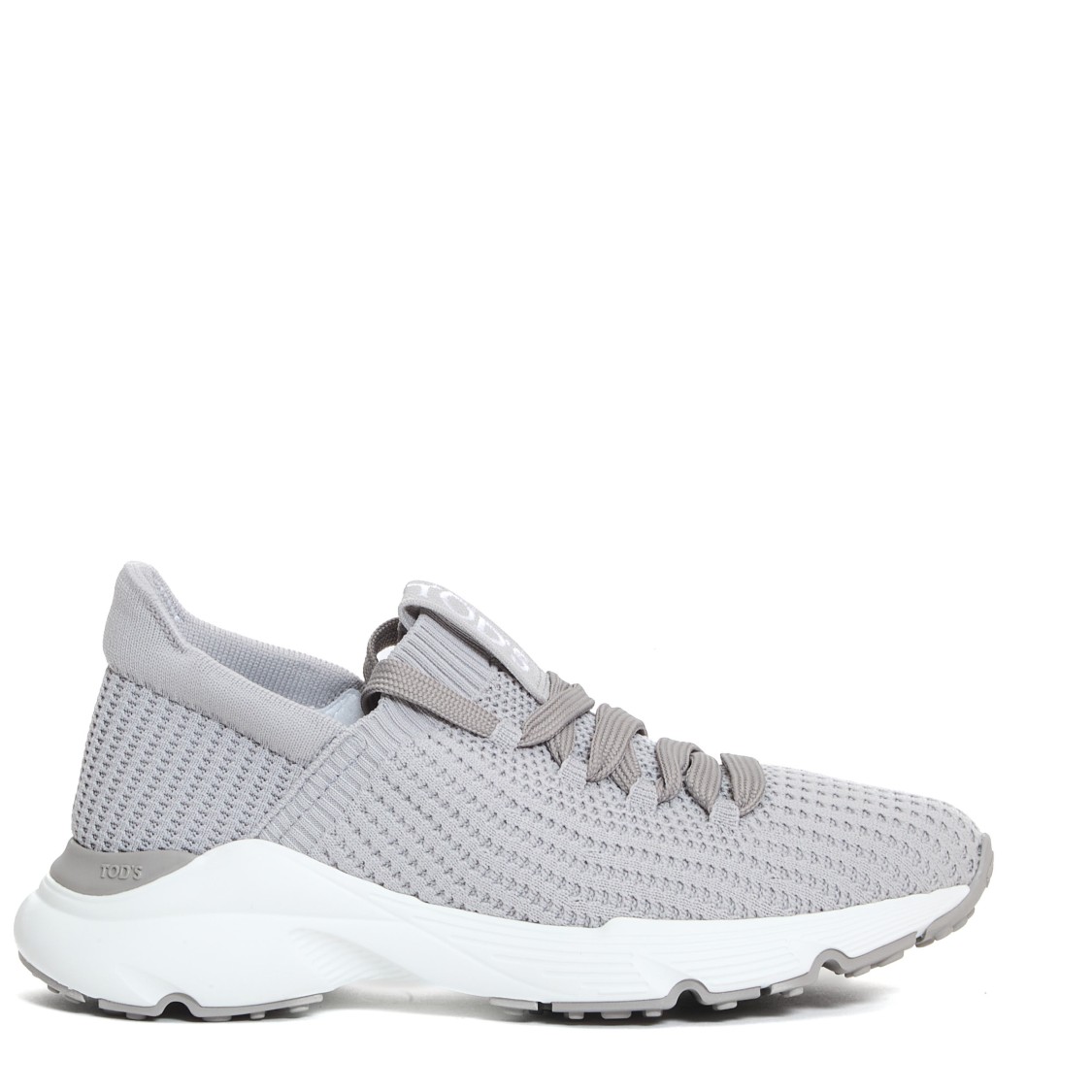 TOD'S TOD'S STRETCH FABRIC GREY RUNNING SNEAKERS WITH RUBBER SOLE