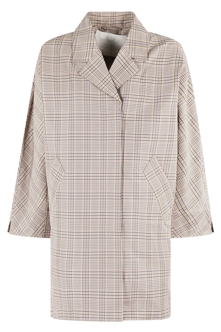 Oof Wear Relaxed Fit Plaid Jacket With Wide Collar In Neutrals