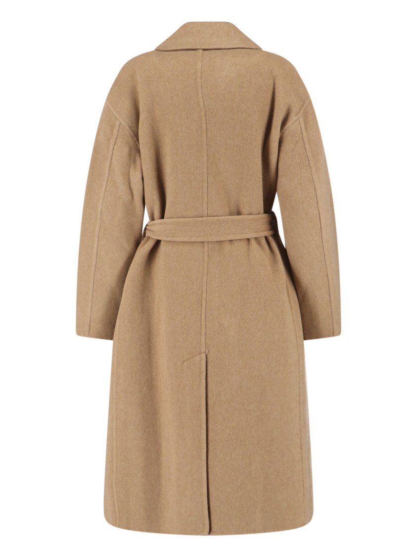 Polo Ralph Lauren Wool Dressing Gown Coat In Beige Wool In Brown