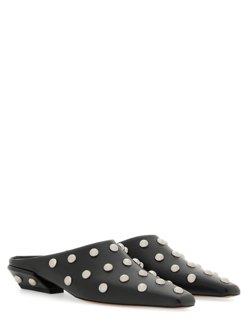 Paris Texas Studded Pointed Toe Mule In Black