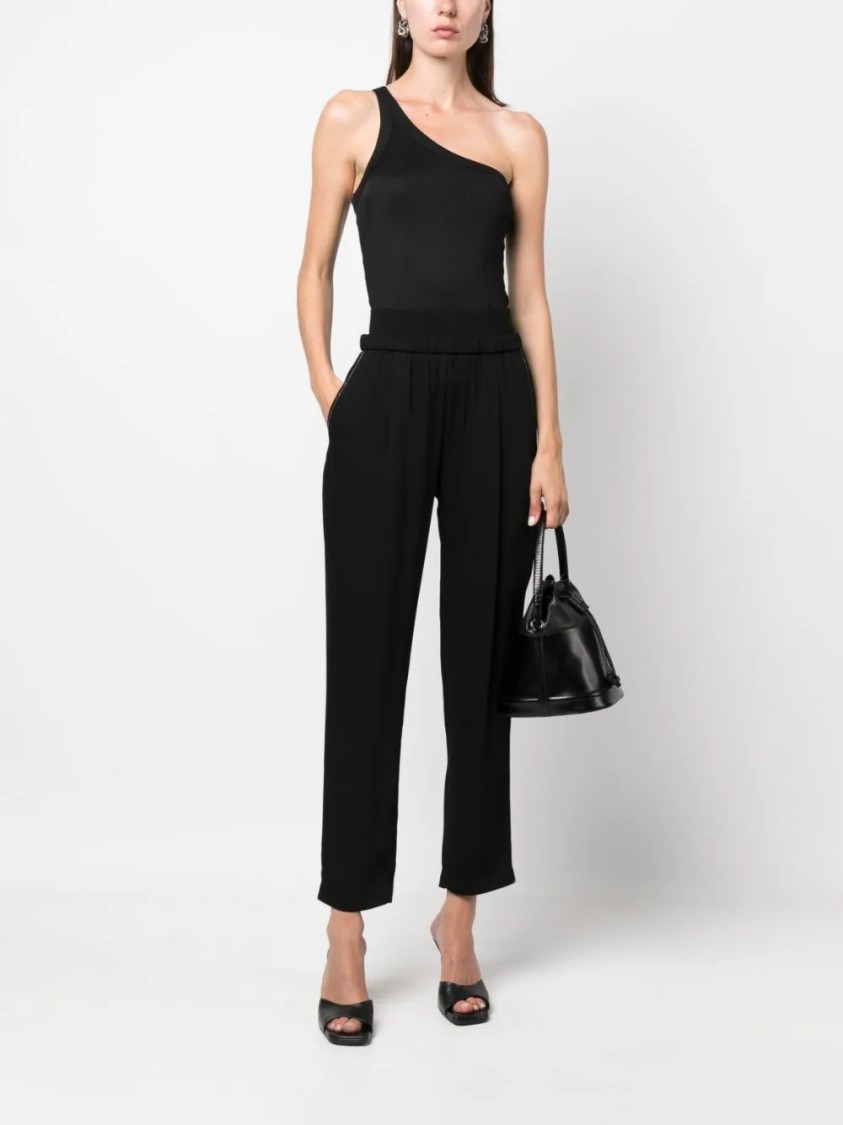 Fabiana Filippi Slim-fit Trousers With Elastic Waistband In Black
